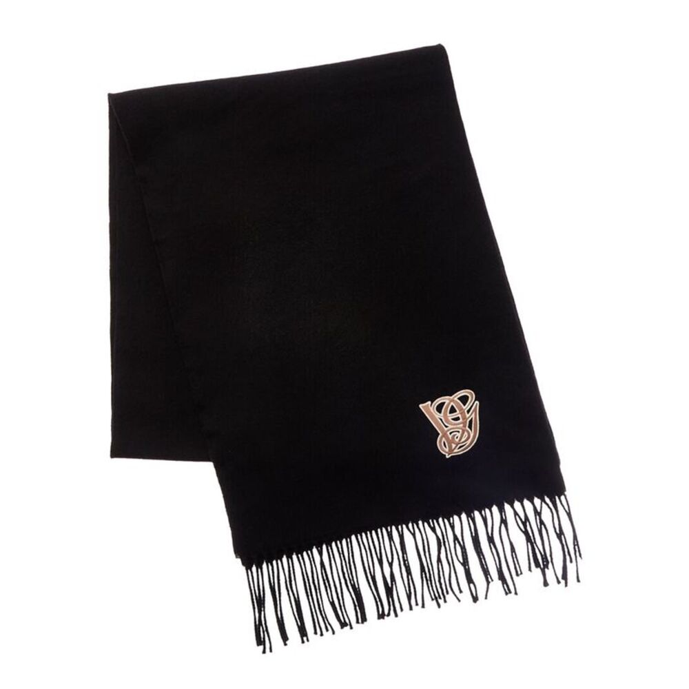 Valentino Wool & Cashmere-Blend Scarf, Black